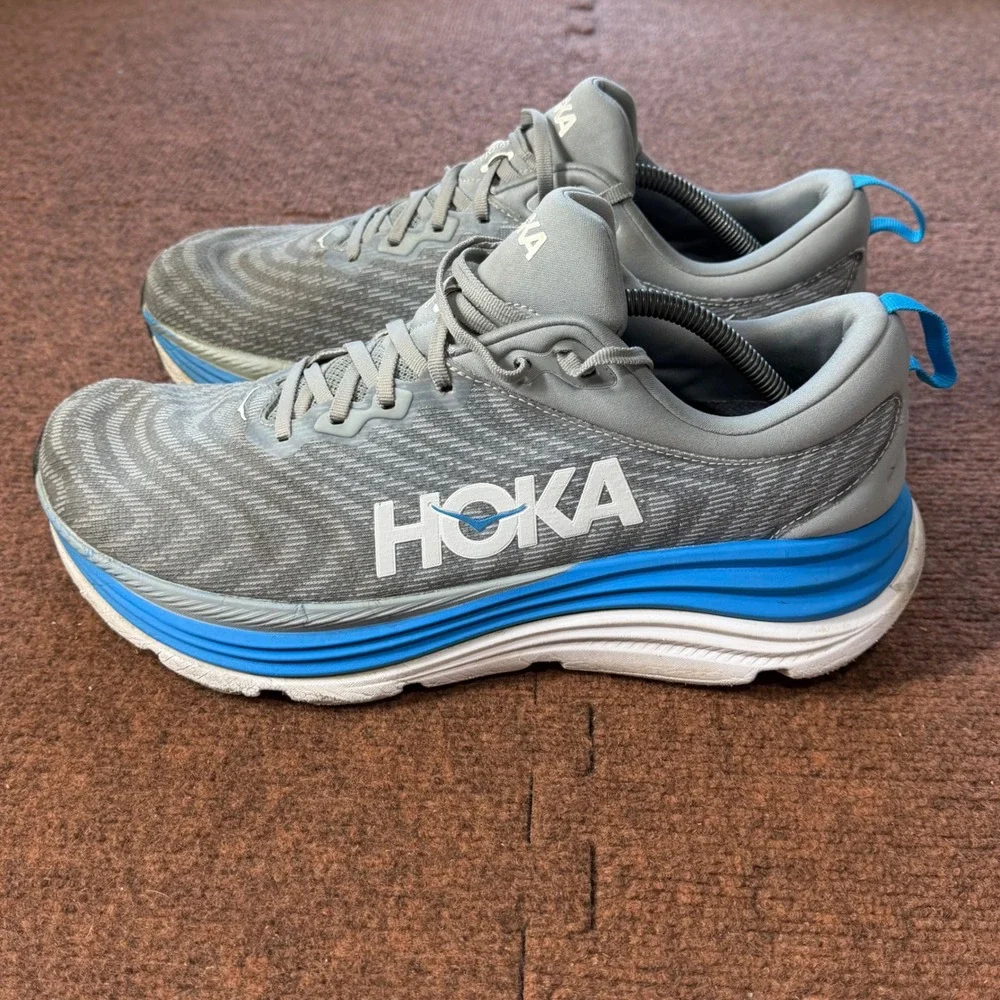 C+ gym Hoka Gaviota 5 Mens Running Shoes Grey Blue 1127929 LDVB Size 12.5D